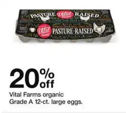 Target Vital Farms organic Grade A 12-ct. large eggs offer
