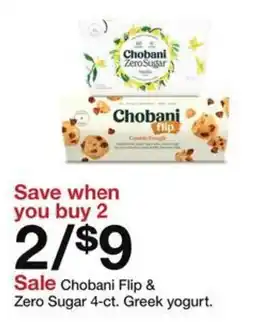 Target Chobani Flip & Zero Sugar greek yogurt offer