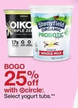 Target Select yogurt tubs offer