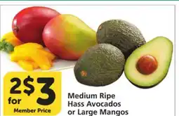 Vons Medium Ripe Hass Avocados or Large Mangos offer