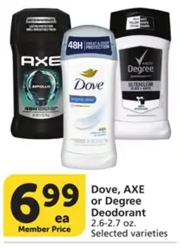 Vons Dove, AXE or Degree Deodorant offer