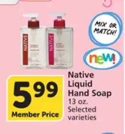 Vons Native Liquid Hand Soap offer
