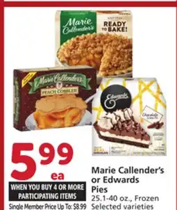 Vons Marie Callender's or Edwards Pies offer