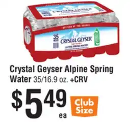 Smart & Final Crystal Geyser Alpine Spring Water offer