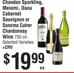 Smart & Final Chandon Sparkling, Meiomi, Daou Cabernet Sauvignon or Sonoma Cutrer Chardonnay Wine offer