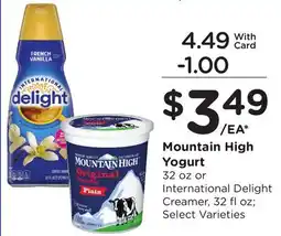 Ralphs Mountain High Yogurt offer