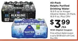 Ralphs 40-Pack Ralphs Purified Drinking Water offer