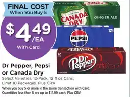 Ralphs Dr Pepper, Pepsi or Canada Dry offer