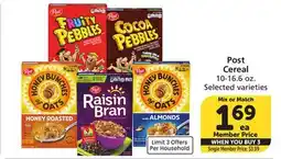 Albertsons Post Cereal offer