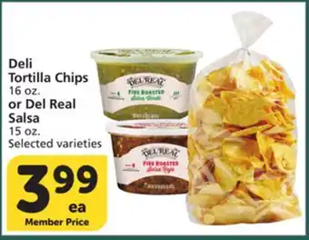Albertsons Deli Tortilla Chips 16 oz. or Del Real Salsa 15 oz offer