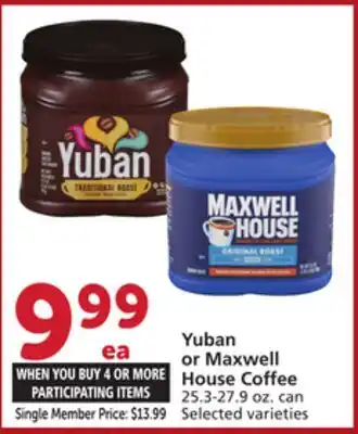 Albertsons Yuban or Maxwell House Coffee offer
