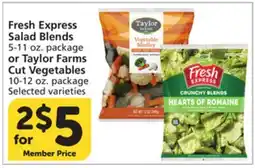 Albertsons Fresh Express Salad Blends 5-11 oz. package or Taylor Farms Cut Vegetables 10-12 oz. package offer
