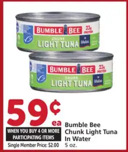 Albertsons Bumble Bee Chunk Light Tuna In Water offer