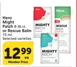 Albertsons Hero Might Patch 8-36 ct. or Rescue Balm 15 ml offer