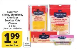 Albertsons Lucerne Sliced, Shredded, Chunk or Snacker Cuts Cheese offer