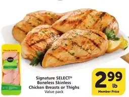 Albertsons Signature SELECT Boneless Skinless Chicken Breasts or Thighs offer