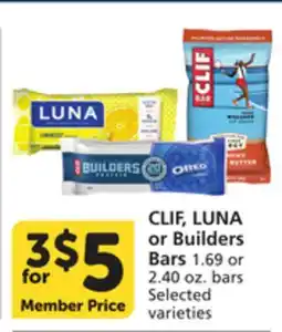 Albertsons CLIF, LUNA or Builders Bars offer