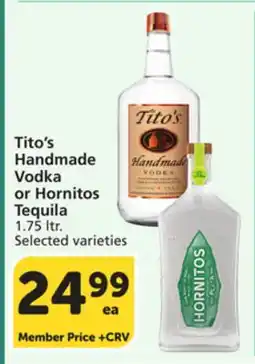 Albertsons Tito's Handmade Vodka or Hornitos Tequila offer