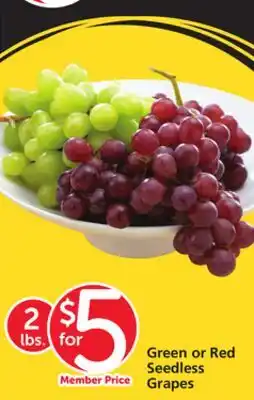 Albertsons Green or Red Seedless Grapes offer