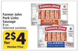 Albertsons Farmer John Pork Links Sausage offer