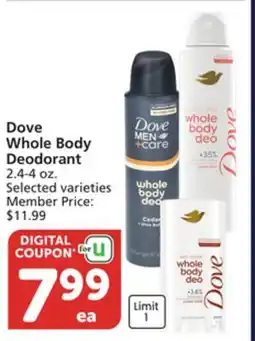 Albertsons Dove Whole Body Deodorant offer