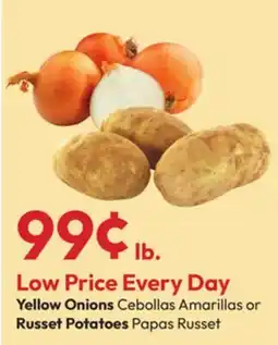 Stater Bros Yellow Onions Cebollas Amarillas or Russet Potatoes Papas Russet offer