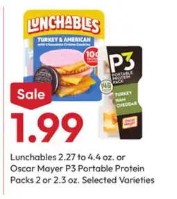 Stater Bros Lunchables 2.27 to 4.4 oz. or Oscar Mayer P3 Portable Protein Packs 2 or 2.3 oz offer