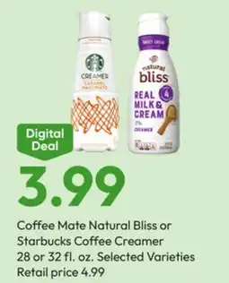 Stater Bros Coffee Mate Natural Bliss or Starbucks Coffee Creamer offer