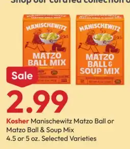 Stater Bros Manischewitz Matzo Ball or Matzo Ball & Soup offer
