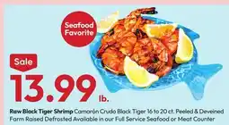 Stater Bros Raw Black Tiger Shrimp offer