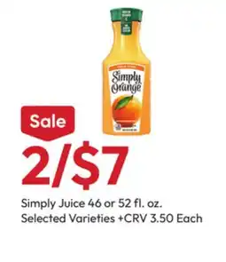 Stater Bros Simply Juice offer