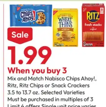 Stater Bros Nabisco Chips Ahoy!, Ritz, Ritz Chips or Snack Crackers offer