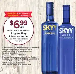 Ralphs Skyy or Skyy Infusions Vodka offer