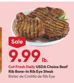 Stater Bros USDA Choice Beef Rib Bone-In Rib Eye Steak offer