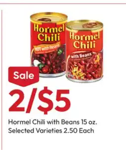 Stater Bros Hormel Chili with Beans offer