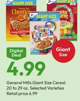 Stater Bros General Mills Giant Size Cereal offer