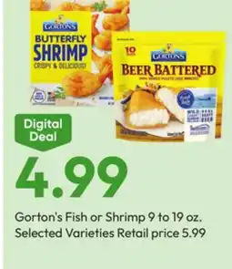 Stater Bros Gorton's Fish or Shrimp offer