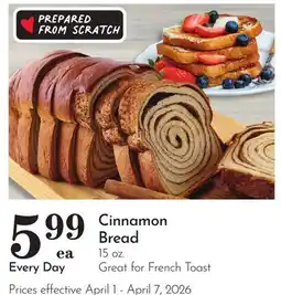 Pavilions Cinnamon Bread offer
