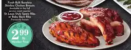 Pavilions Fresh Bulk Boneless Skinless Chicken Breasts or St. Louis Style Spare Ribs or Baby Back Ribs offer