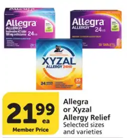 Pavilions Allegra or Xyzal Allergy Relief offer