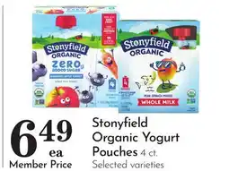 Pavilions Stonyfield Organic Yogurt Pouches offer
