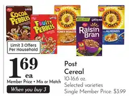 Pavilions Post Cereal offer