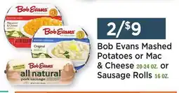 Heinen's Bob Evans Mashed Potatoes or Mac & Cheese 20-24 OZ. or Sausage Rolls 16 OZ offer