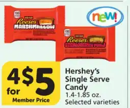 Pavilions Hershey's Single Serve Candy offer