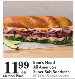 Pavilions Boar's Head All American Super Sub Sandwich offer