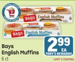 Tony’s Fresh Market Bays English Muffins offer