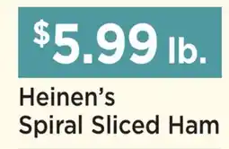 Heinen's Heinen's Spiral Sliced Ham offer
