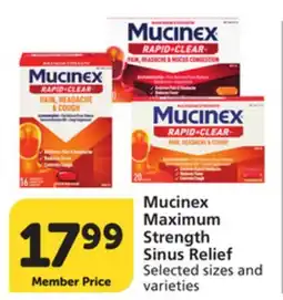 Pavilions Mucinex Maximum Strength Sinus Relief offer