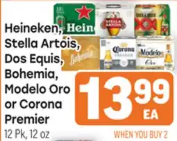 Tony’s Fresh Market Heineken, Stella Artois, Dos Equis, Bohemia, Modelo Oro or Corona Premier offer