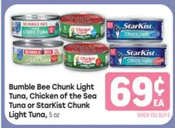 Tony’s Fresh Market Bumble Bee Chunk Light Tuna, Chicken of the Sea Tuna or StarKist Chunk Light Tuna offer